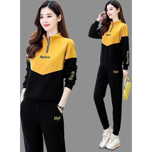 Two-piece Plus Size Womens Clothing Autumn 2021 New Fashion Casual and Thin Western Sports Suit Pants Two-piece Suit