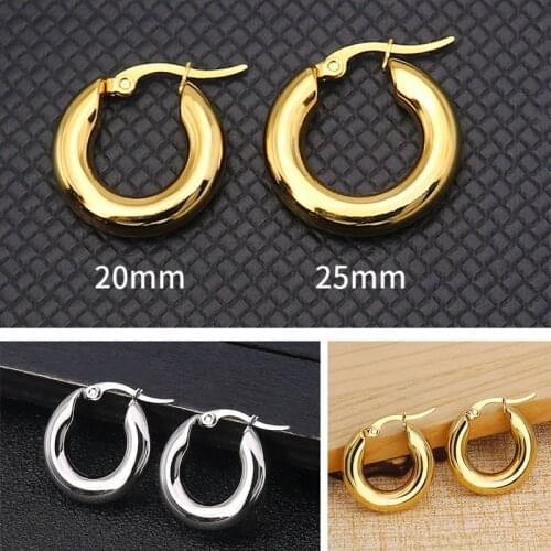 Stainless steel earrings for women 2020 piercing charms circle round earrings hoops punk Best friend gift fashion jewelry