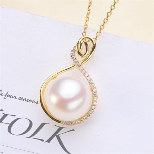 Factory Wholesale Real Solid S925 Sterling Silver Accessories DIY Jewelry Making Pearl Pendant For Women Charm Gift