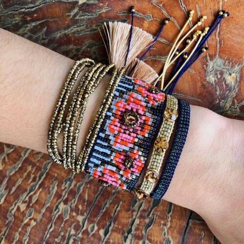 BLUESTAR Women Bracelets MIYUKI Pulseras Mujer Moda Flower Crystal Jewelry Handmade Woven Bead Jewellery 2021