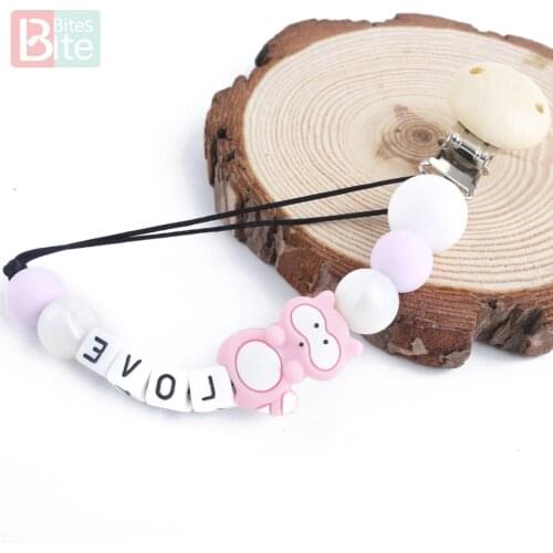 Bite Bites 1PC Baby Silicone Beads Teether Pacifier Chain Food Grade For Nursing Gift Clips Chewable Nipple Holder Baby Products