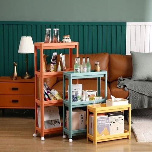 2/3 Tiers Removable Storage Shelf Fridge Side Shelf Space Saving Mobile Storage Rack Kitchen Bathroom Plastic Organizer Shelves