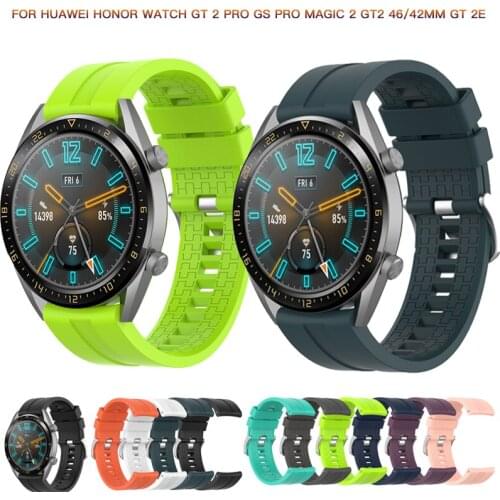 20MM 22MM Smart Watch Band Straps For Huawei Honor Watch GT 2 Pro GS Pro Magic 2 GT2 46/42mm GT 2e Wrist Strap Silicone Bracelet