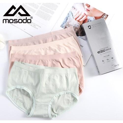 Mosodo Seamless Women Underwear Female Briefs Graphene 3A Grade Antibacterial Panties Sexy Lingerie Breathable Underpants 4pcs