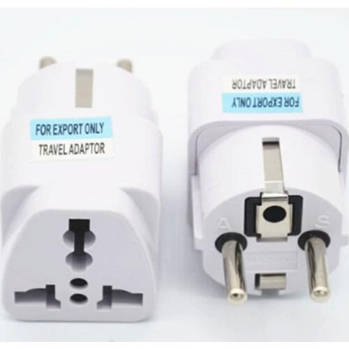 500pcs German KR EU Plug Adapter Universal AU UK US To EU European Euro Germany Travel AC Power Adapters Sockets Electric Outlet