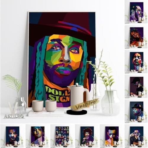 Hip Hop Singer All Star Album Poster Music Magazine Cover Canvas Painting Rapper Art Print Wall Picture Bar Pub Club Home Decor