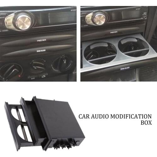 Car Cup Drink Holder Storage Box Organizer Double Din Radio Pocket Car Front Cup Holders Drink Bottle Stand CX-28 Radio Pocket