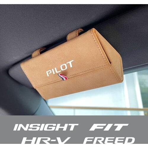 Car Glasses Storage Box Holder For Honda Fit Insight Pilot HR-V Freed Elysion SI Auto Sun Visor Buckle Sunglasses Case Organizer