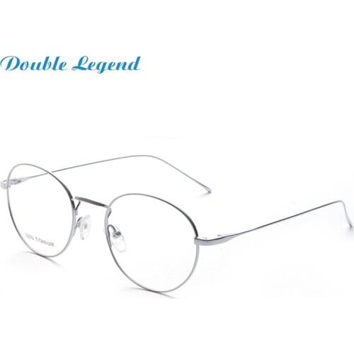 DOUBLE LEGEND High Quality Titanium Optical Eyeglasses Frames Round Metal Glasses Frames for Reading Glasses Gold Silver Black