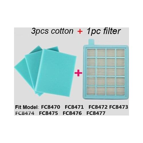 4pcs/Set Filter Mesh Hepa Filter Buffalo-Mistral For Philips Vacuum Cleaner FC8470 FC8471 FC8472 FC8473 FC8474 FC8476 FC8477