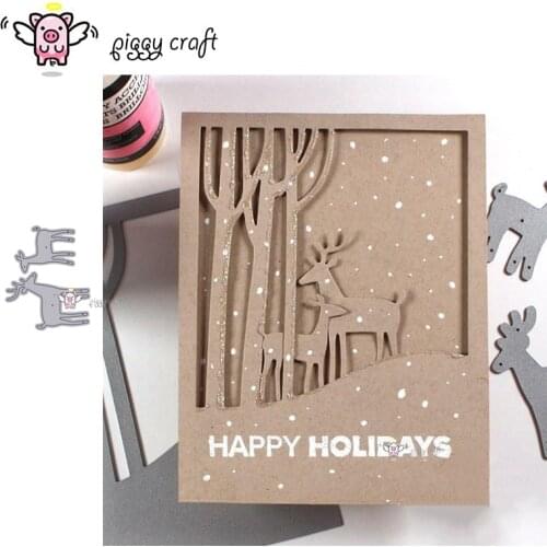 Piggy Craft metal cutting dies cut die mold Deer decoration Scrapbook paper craft knife mould blade punch stencils dies
