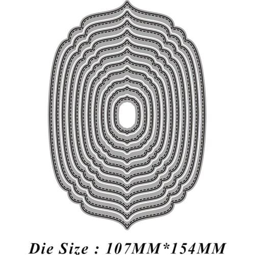 Oval Base Border Metal Cutting Dies Scrapbook Paper Craft Knife Mould Stencils 2021 New Making Die Cuts