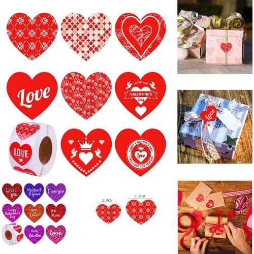 500pcs/roll Heart Red Stickers Seal Labels Stickers Scrapbooking For Valentines Day Wedding Decoration Stationery Sticke