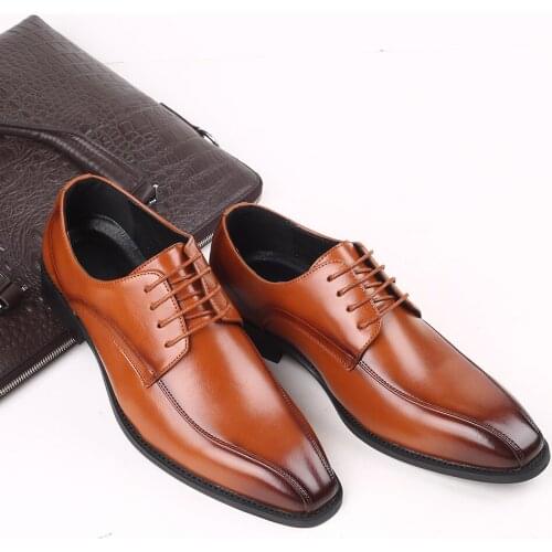 New high-end private custom-made mens leather shoes, British pointed toe shoes, business plus size formal casual mens shoes