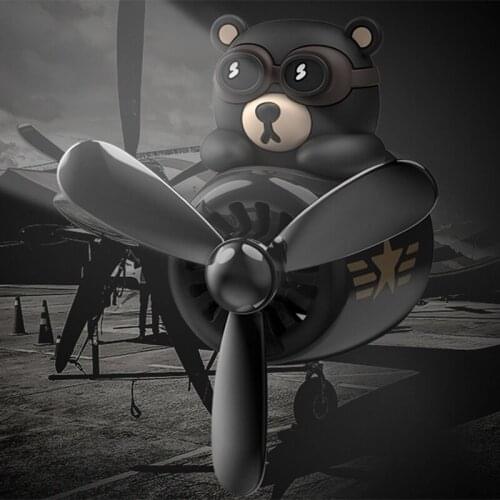 Car Air Freshener Auto Accessories Interior Perfume Diffuser Bear Pilot Rotating Propeller Outlet Fragrance Magnetic Design