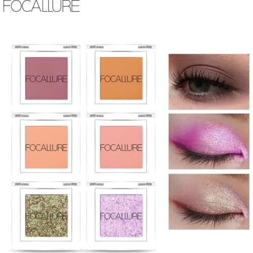 FOCALLURE Single Color Eye Shadow Makeup Palette Waterproof Matte Glitter Pigment Eye Shadow Pallete Shimmer Cosmetics