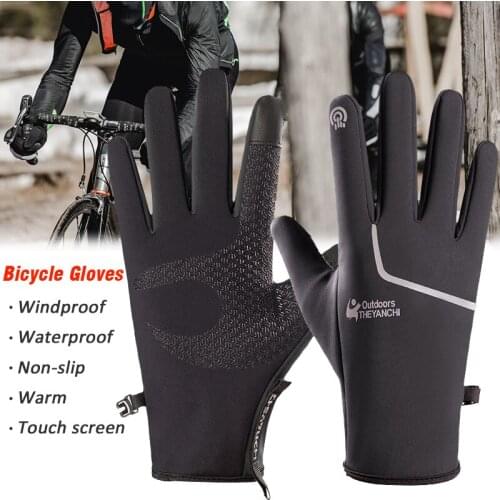 1Pair Waterproof Thermal Winter Sport Gloves Outdoor Skiing Cycling Anti-slip Touch Screen Gloves