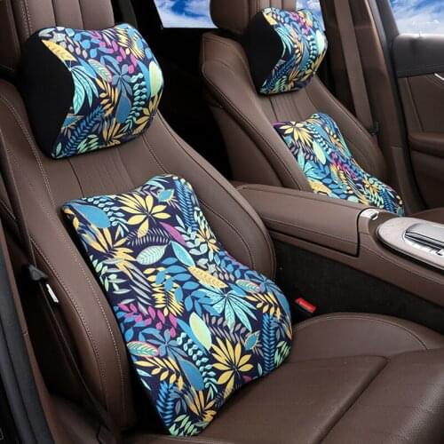 KKYSYELVA Memory Foam Lumbar Support Cushion For Car And Headrest Neck Pillow Kit Interior Accessories