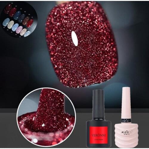 Reflective Glitter Glue 12 Colors Bright Bungee Powder Glue Nail Broken Glue Nail Nail Polish TSLM1