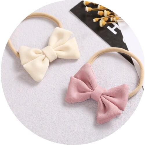 Kids Small Bow Baby Headbands For Girls Vintage Hairbands For Children Elastic Nylon Headband Fashion Hair Accessories 2021