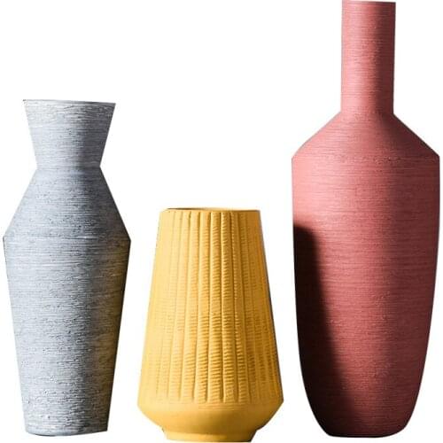 Simple Modern Ceramic Vase Accessories Home Livingroom Table Furnishing Crafts Hotel Office Desktop Figurines Decoration Artwork