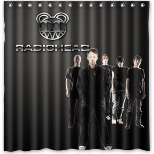 Radiohead Shower Curtain Bath Curtains Waterproof Mildew Resistant Polyester Bathroom Curtain With Hooks 180*180cm