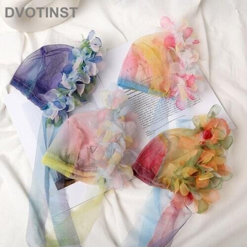 Dvotinst Newborn Photography Props Lace Rainbow Bonnet Hat Fotografia Accessories Infant Studio Shoots Photo Props Shower Gift