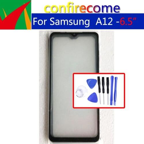 For Samsung Galaxy A12 Touch Screen Front Glass Panel LCD Outer Display Lens A125F A125M A125N Front Glass Replacement