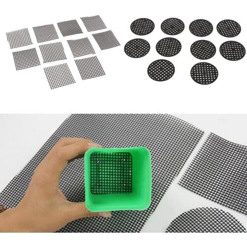 20Pcs Flowerpot Bottom Net Bonsai Mesh Sheet Plastic Drainage Net 4.5 & 5cm