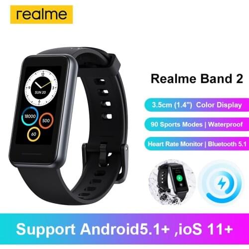 Realme Band 2 Waterproof Smart Band Heart Rate Monitor90 Sports Modes Waterproof Bluetooth 5.1 204mAh Battery sport Smartband