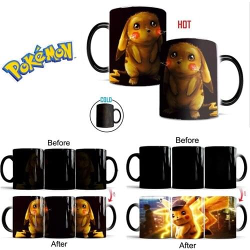 Anime Pokemon Pikachu Cup Thermal Magic Color Changing Ceramics Cup Cute Cartoon Souvenir Gifts for Childrens Day New Creative