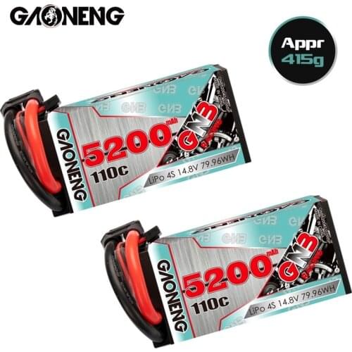 1-2pcs GNB Newest 5200mAh 4S 14.8V 110C plus Hardcase Shorty LiPo Battery Pack XT90 Plug for RC Drift Car RC Boat