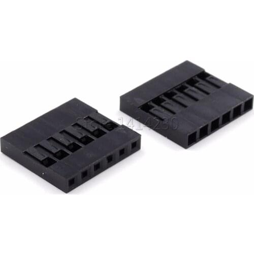 100Pcs Dupont Plastic Shell 6Pin 2.54mm Dupont Connector 6P
