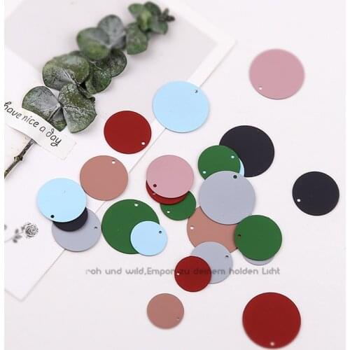 20pcs hot-sales Wholesale Jewelry Thin Matte Disc Simple Wild Round Earrings For Women Ear Pin Material Pendant Diy Accessories