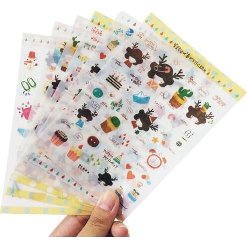 6 Sheets/set Lovely Cartoon Deer Girl Stickers Hot Selling New Decoration Sticker Children DIY Note Decorate Supplies