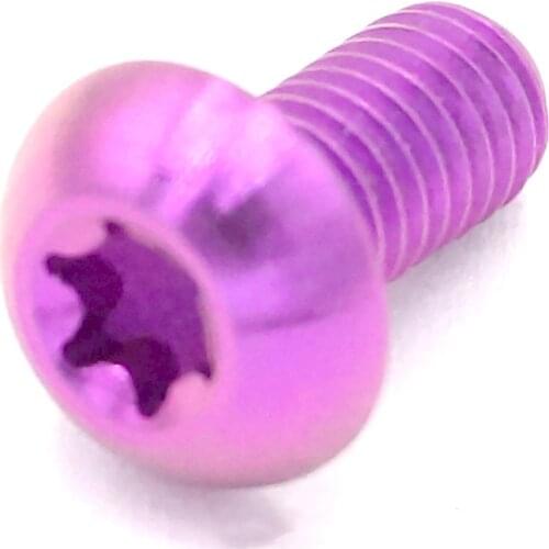 6 PCS M5 x 10mm Purple GR5 Titanium Torx T25 Screw Bike Disc Brake Rotor Bolts