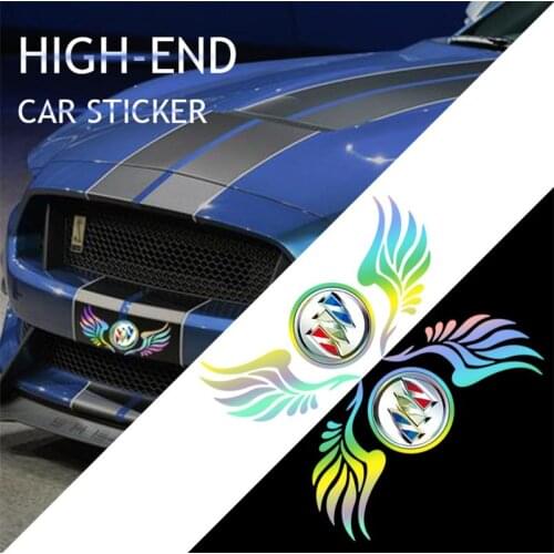 Angel Wings Seven Color Reflective Car Stickers Laser Body Sticker For Buick Regal GL8 Encore Avenir Lacrosse Excelle XT Verano