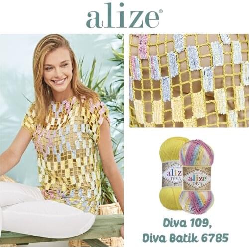 Alize Diva Silky Effect 100% Microfiber Acrylic yarn Crochet DIY Knitting yarn cardigan shawl yarn sweater knitting Rope