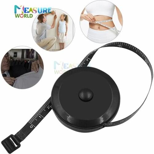 Black Tape Measures Automatic Dual Sided Retractable Measuring Tape ABS Flexible Mini Sewing Measuring Tape 1.5m/60inch