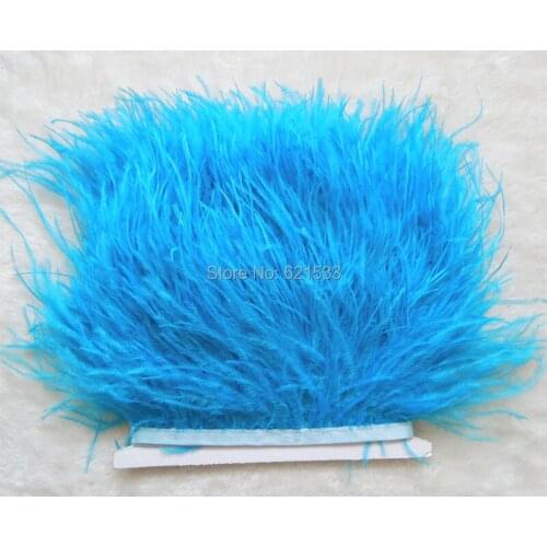 Turquoise Ostrich Feather fringe Ostrich feather Trimming Feather fringe,10 Yards/Lot! Height 5-6inches