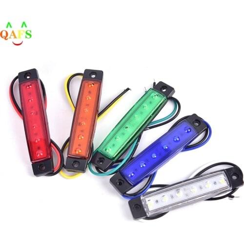 1PC 12V 6LEDS Lorry Side Marker Indicator Low Led Trailer Light Rear Side Lamp Multi-color