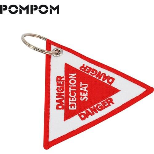 Triangle Ejection Seat Key Chain Embroidery Key Fobs OEM Keychain for Motorcycles and Cars Bijoux 9CM Key Chains Bijoux Key Tag