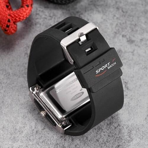 OHSEN AD0518 Rubber Watch Band White black