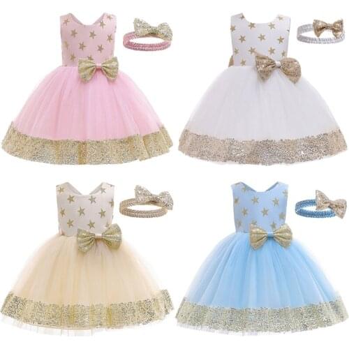 Birthday Party Baby Girls Dress Summer Mesh Casual Newborn Little Princess Dress Big Bow Christmas 1 2 3 4 5 Years Kids Clothes