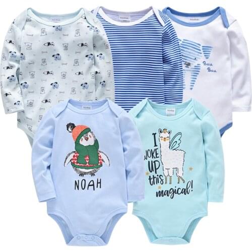 Kavkas Baby Bodysuit Spring Newborn ropa de bebe Long Sleeve 100% Cotton 5 Pcs Costume Infant Toddler New Body Clothes