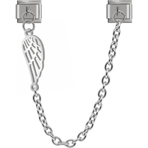 Hapiship 2020 Original Design Angle Wing Star Puzzle Chain Link Italian Fit 9mm Bracelet Stainless Steel Making Jewelry DJ294