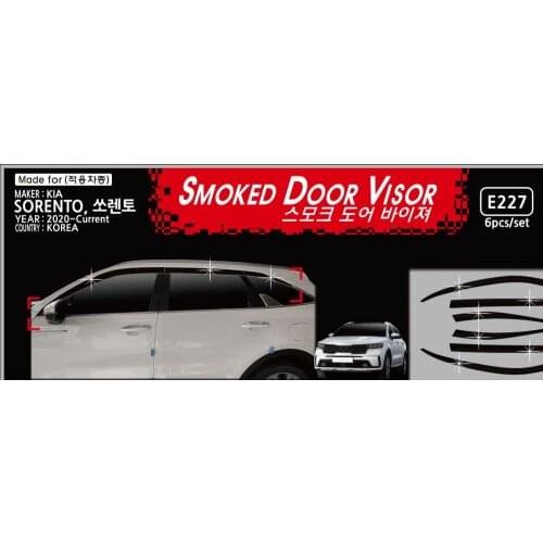 Chrome door visor side window deflector shade sun rain shield silver trips eaves for Kia Sorento 2020