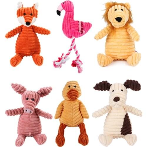 Dog Toys Chew Squeak Toys Giraffe Fleece Rope Interative Toy Plush Puppy Deer for Pet Dogs Cat Chew Squeaking