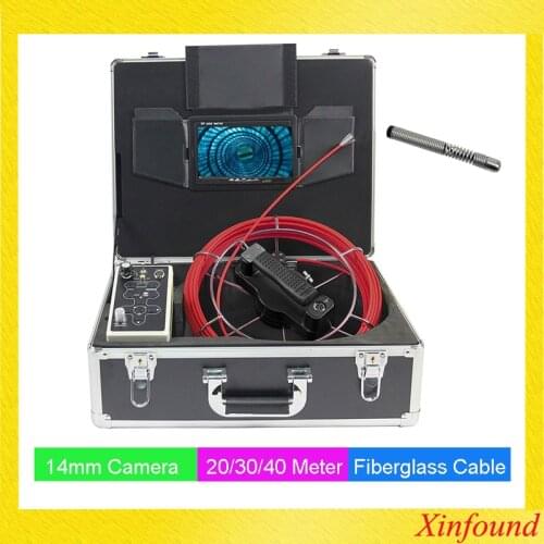 New Drain sewer pipeline inspection camera 7INCH monitor DVR record 14mm long spring camera head waterproof camera CCTV smart