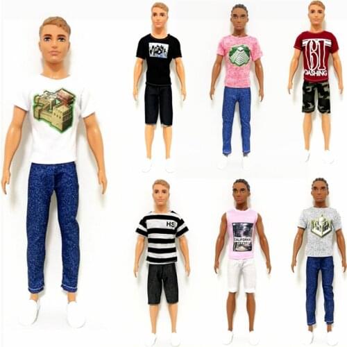 Summer Ken Casual Wearings Outfit Sets for Barbie 30cm Boy Friend BJD FR SD Doll Clothes Dollhouse Roll Play Accessories
